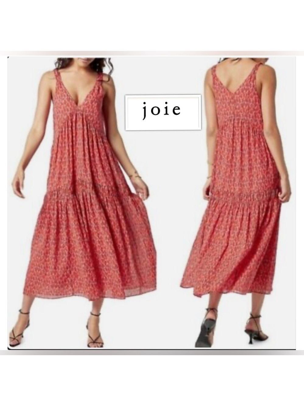 Anthropologie by Joie Romantic Soft Cottagecore Floral Printed Maxi Dress size L